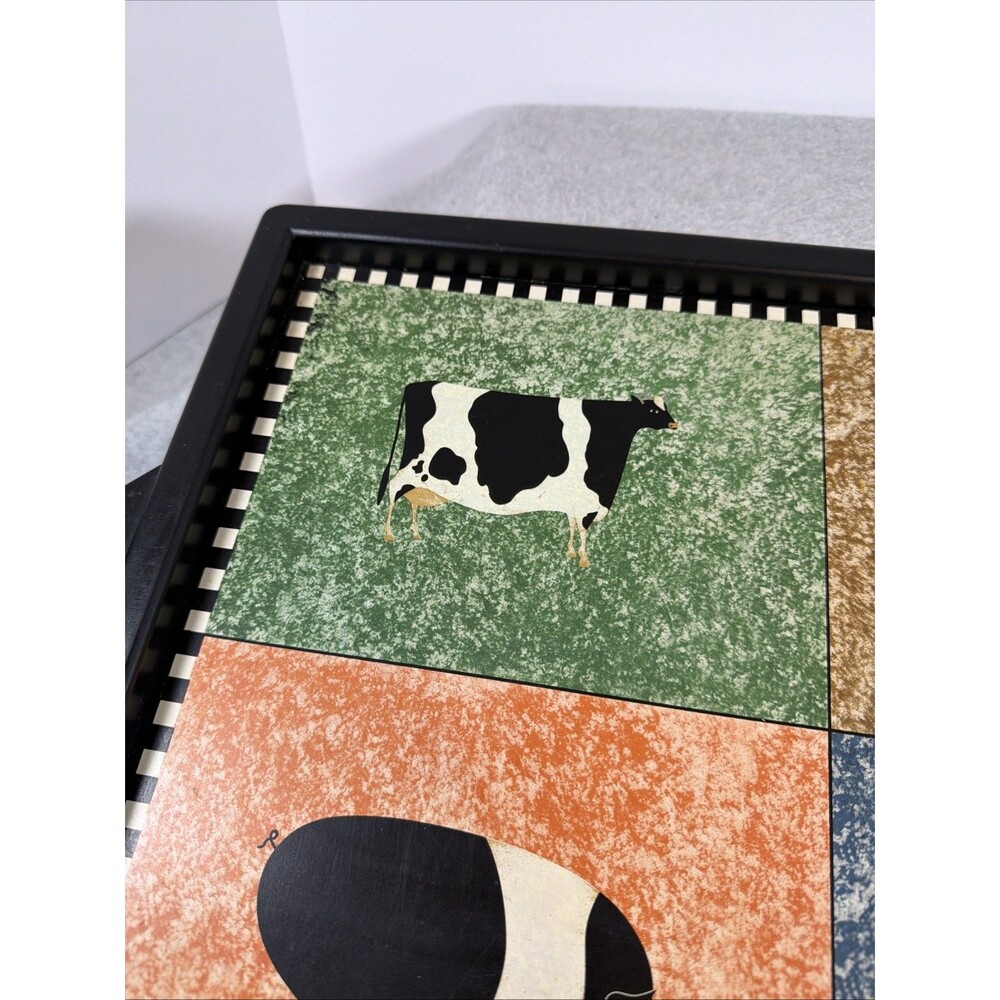Brandon House Barnyard Animals by Warren Kimball 18”x14” Wooden Tray - Picture 5 of 8